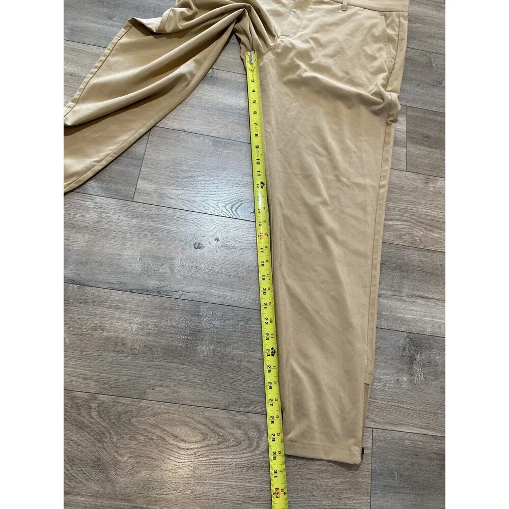 PRIMO Zip Ankle Jogger Chino Mens 36X30 Desert Sand Stretch Casual Golf Pants